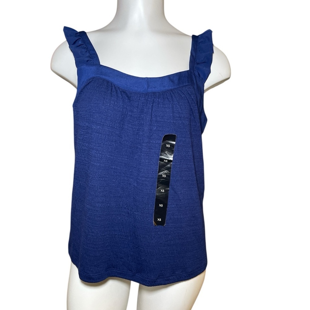 Banana Republic Factory Royal Blue Ruffle Tank Top sz XS